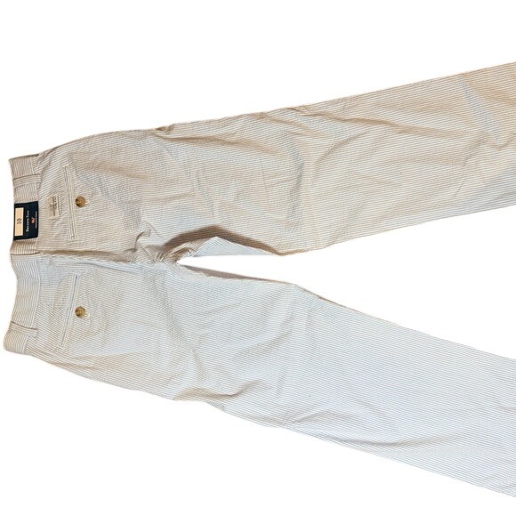 Vineyard Vines Kids boy Breaker Pant Size 10 Blue White Stripe Seersucker Casual - Picture 4 of 7